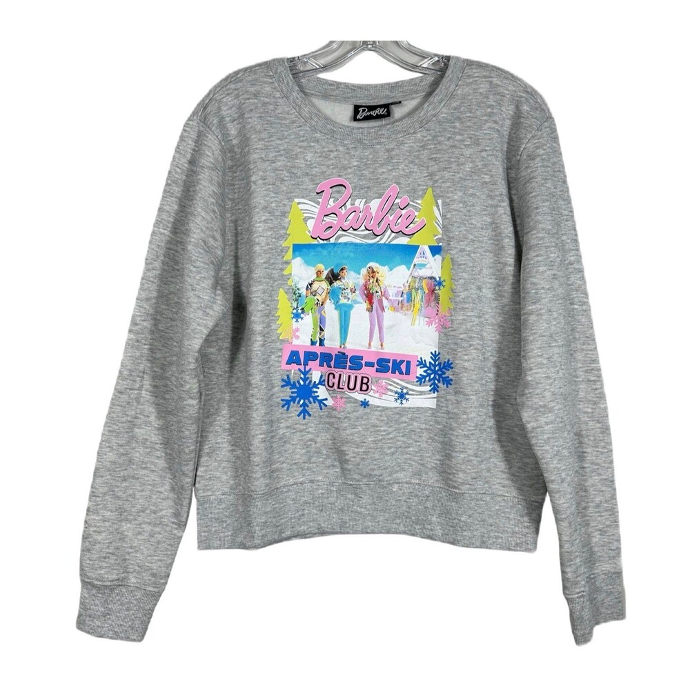 Barbie Dolls Club Womens Gray Cozy Fleece Pullover Sweater Size Large